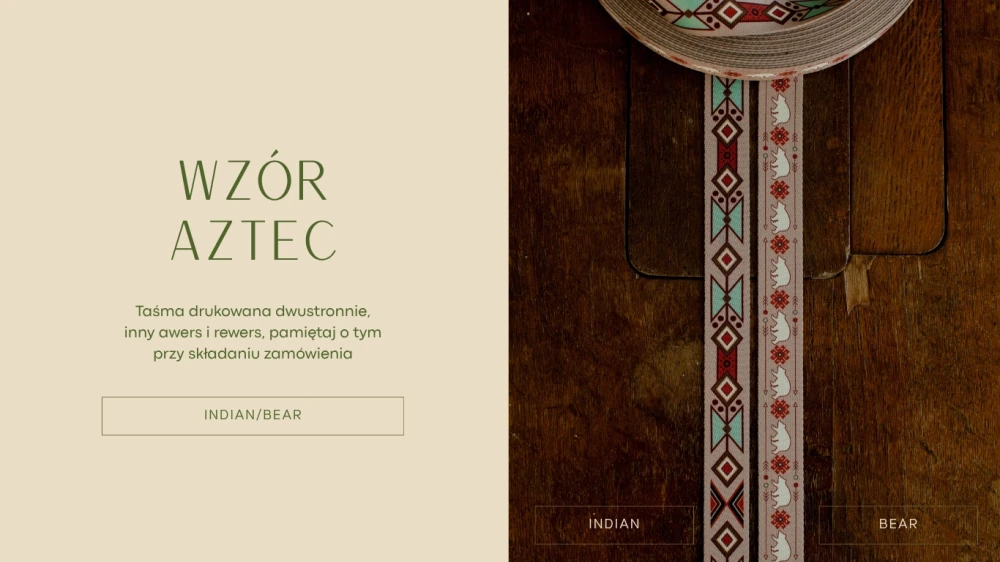 Awers i rewers na taśmie Aztec