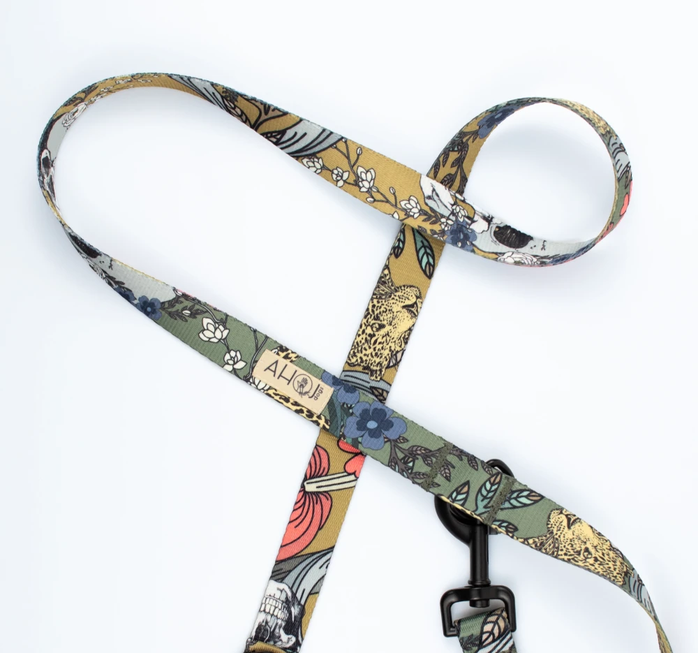 Smycz przepinana Skull Green